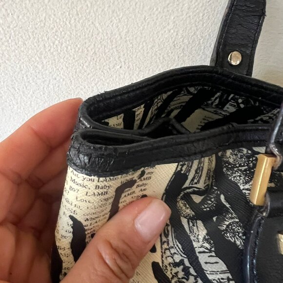 $300 Y2K L.A.M.B BY GWEN STEFANI NEWSPAPER ANIMAL PRINT TOTE LARGE - Picture 7 of 14